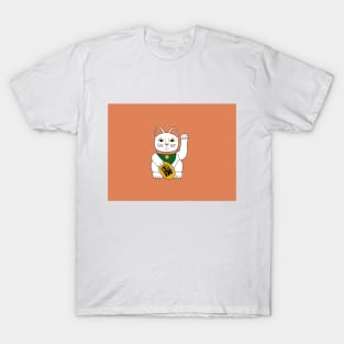 Maneki-Neko lucky cat orange T-Shirt